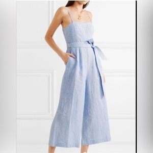 J.Crew Stripe Linen Tie Waist stripe Jumpsuit